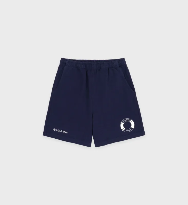 Buoy Gym Short - Navy/White sold by Sporty and Rich