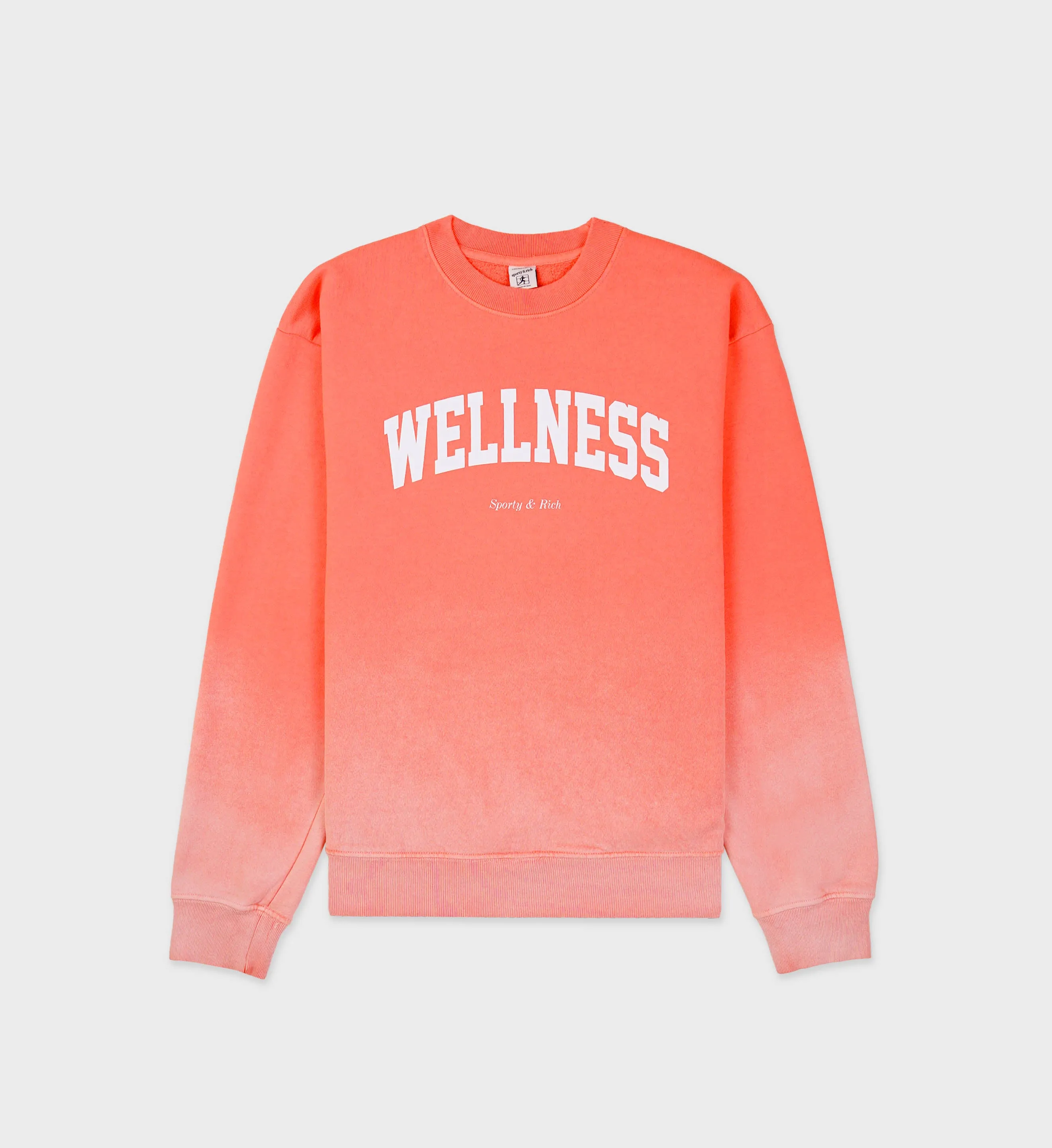 Wellness Ivy Crewneck - Dip Dye Pink/White sold by Sporty and Rich