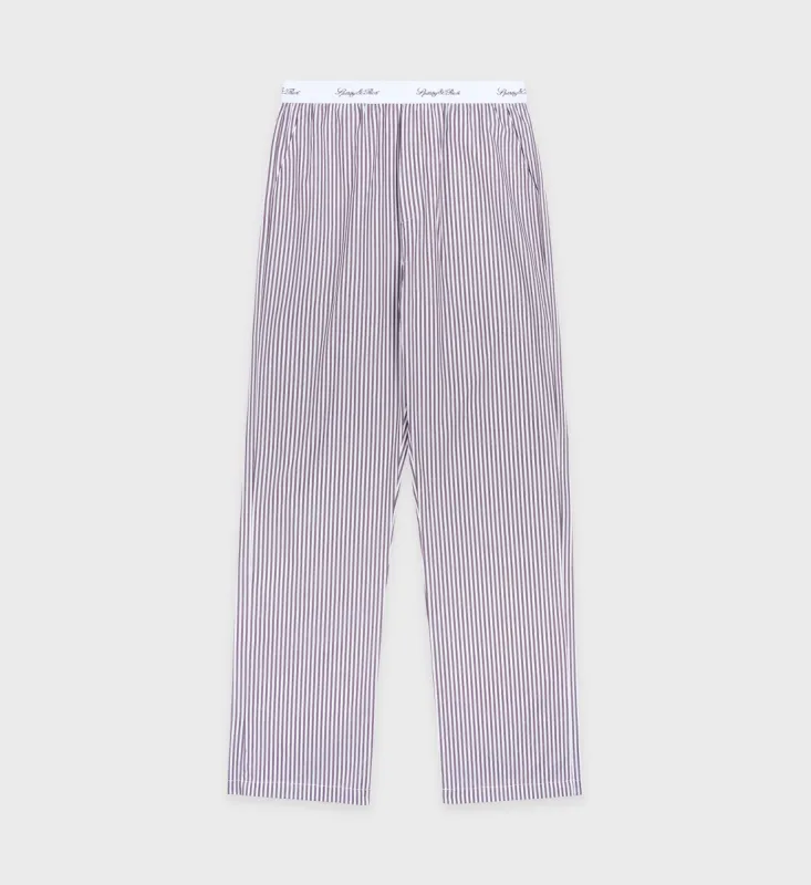 Vendome Pyjama Trousers - Brown Striped sold by Sporty and Rich