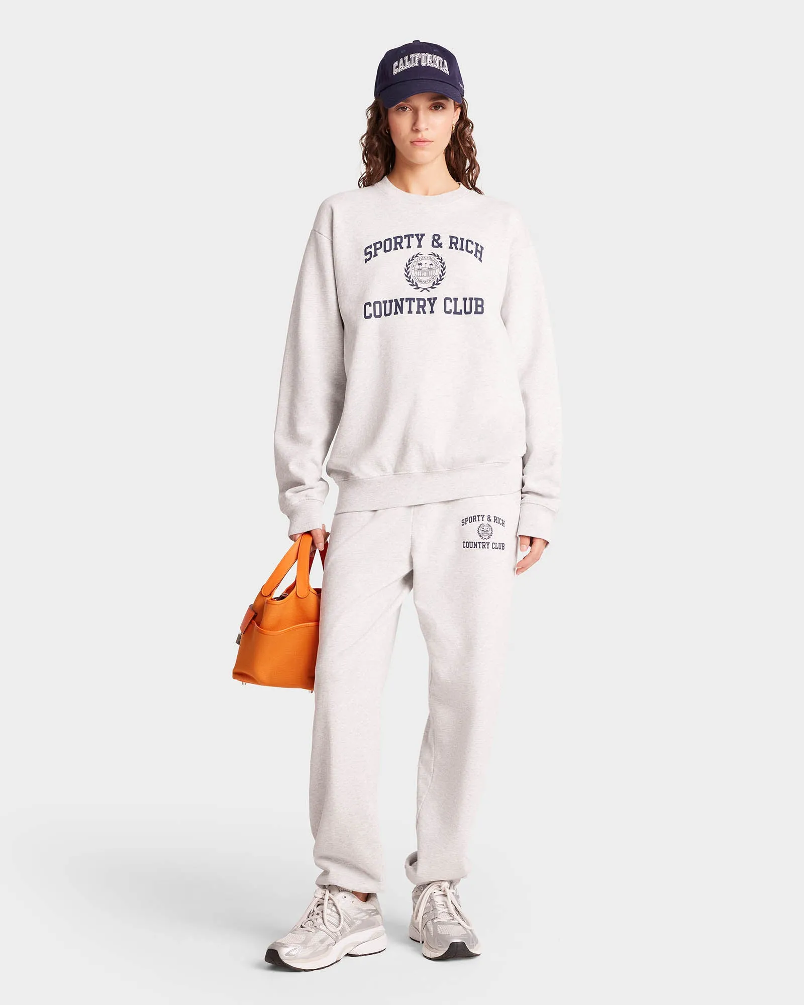 Varsity Crest Crewneck - Heather Gray/Navy sold by Sporty and Rich product image thumbnail 3