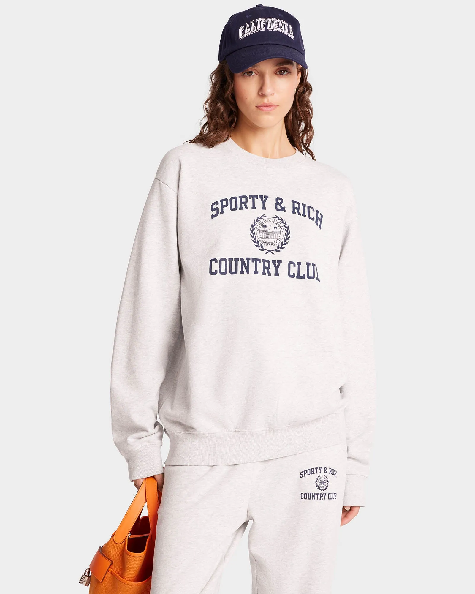 Varsity Crest Crewneck - Heather Gray/Navy sold by Sporty and Rich product image thumbnail 4