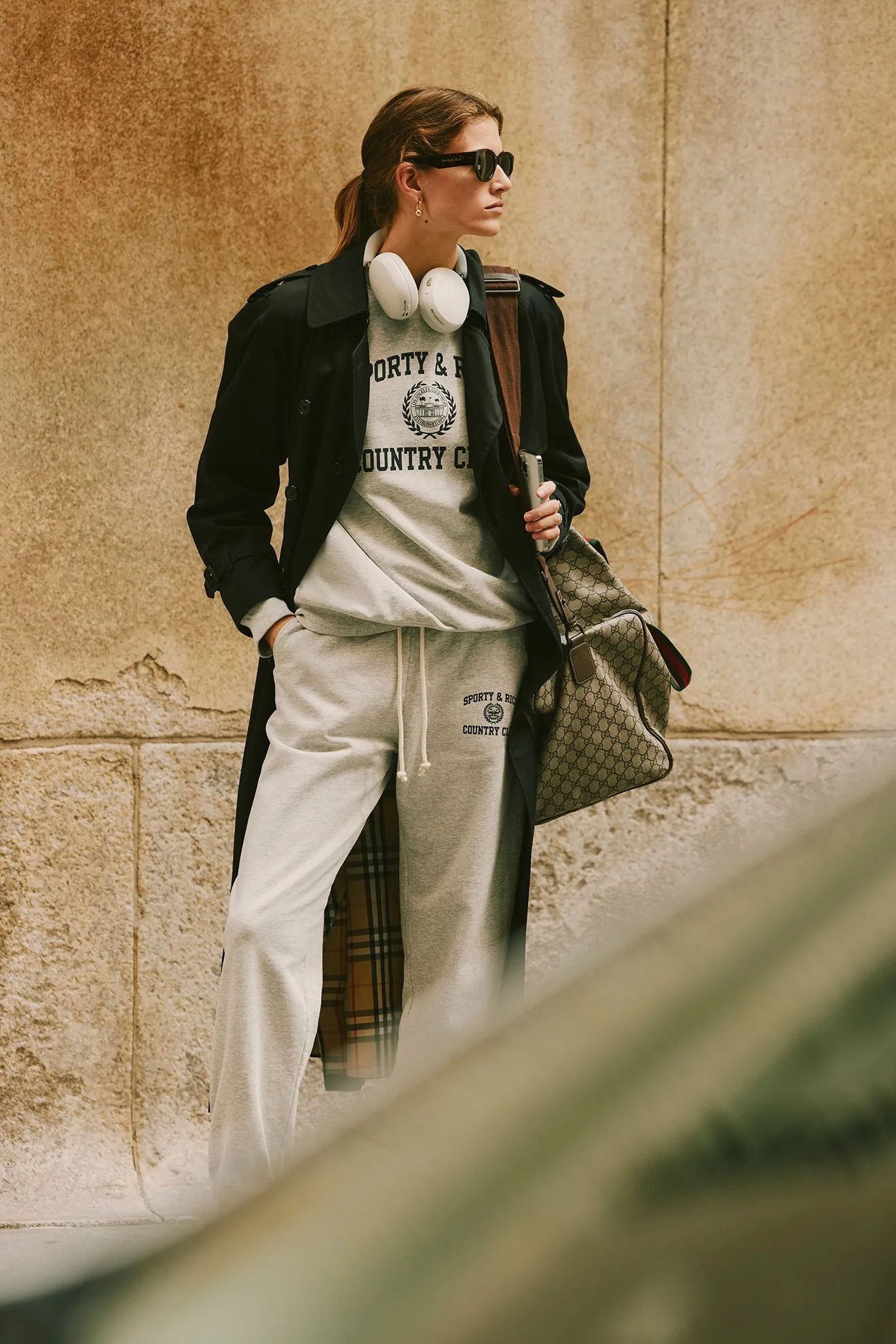 Varsity Crest Crewneck - Heather Gray/Navy sold by Sporty and Rich product image thumbnail 5