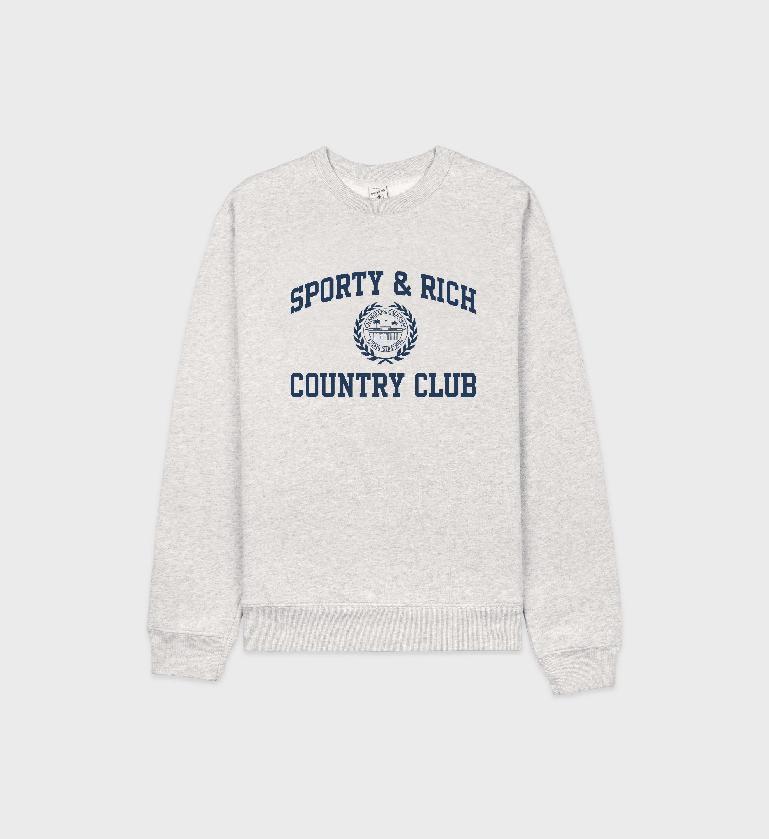 Varsity Crest Crewneck - Heather Gray/Navy sold by Sporty and Rich