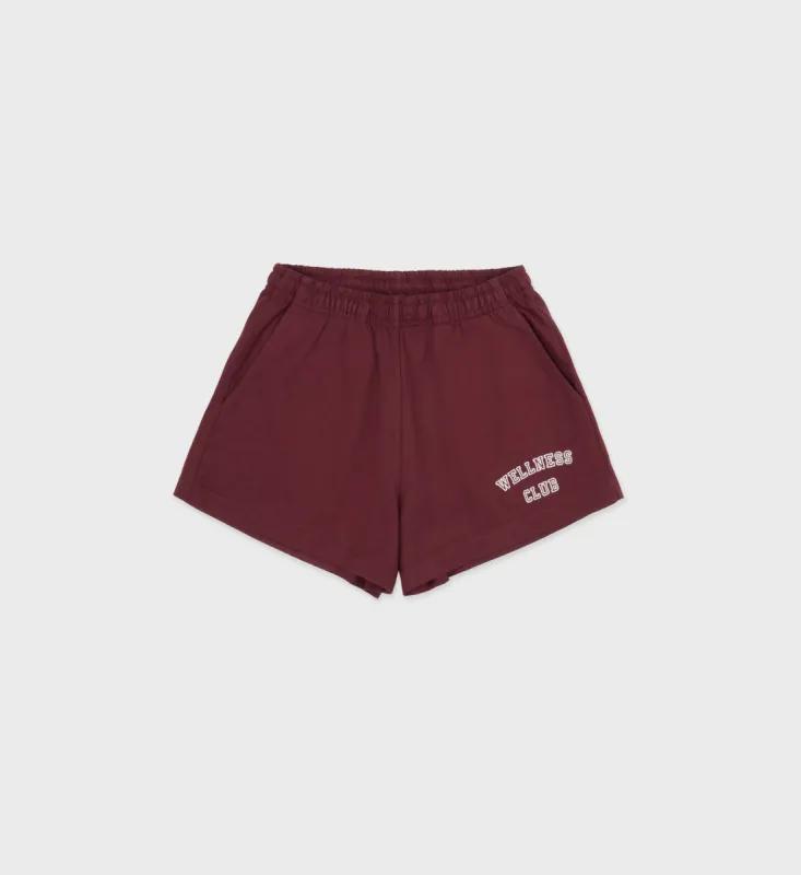 Wellness Club Disco Short - Merlot/Cream sold by Sporty and Rich