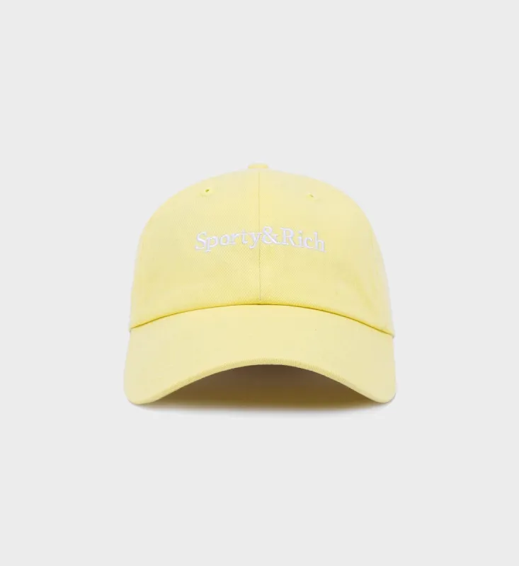 Serif Logo Hat - Sunshine Yellow sold by Sporty and Rich