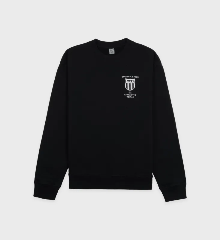Athletic Team Crewneck - Black sold by Sporty and Rich