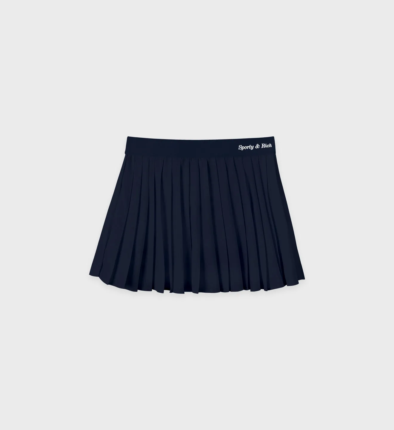 Classic Logo Pleated Skirt - Navy sold by Sporty and Rich