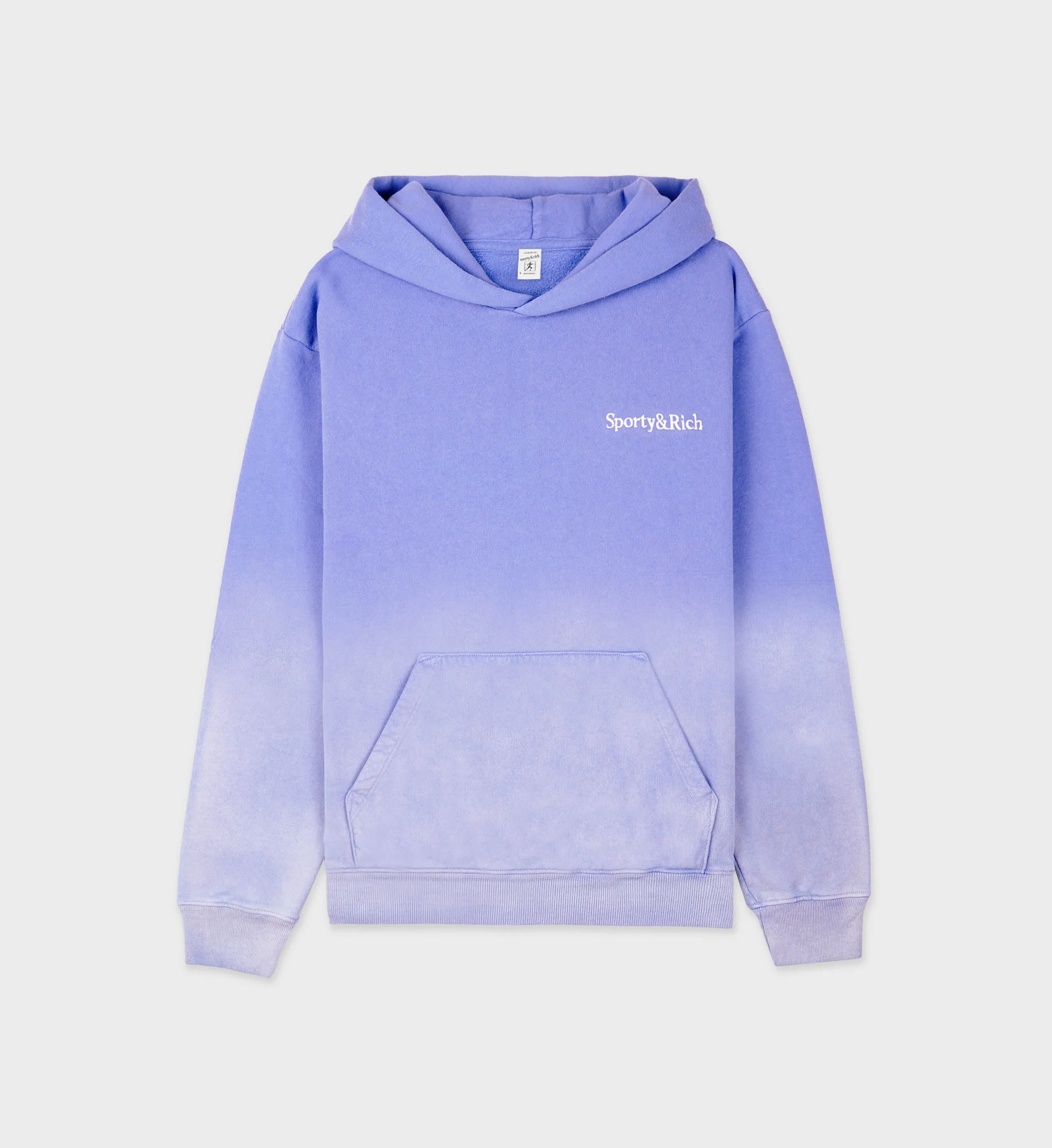 Serif Logo Hoodie - Dip Dye Blue/White sold by Sporty and Rich