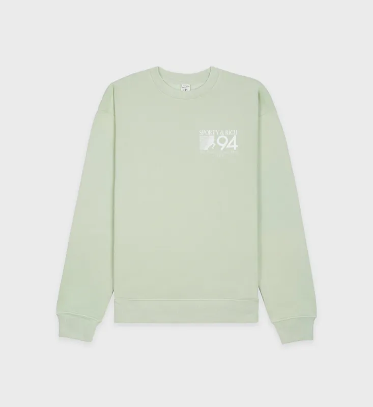 94 California Crewneck - Sage made by Sporty and Rich