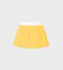Classic Logo Pleated Tennis Skirt - Yellow/White sold by Sporty and Rich