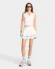 Serif Logo Pleated Skirt - Coconut/Caribbean sold by Sporty and Rich