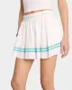 Serif Logo Pleated Skirt - Coconut/Caribbean sold by Sporty and Rich