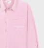Hotel du Cap Cursive Oversized Shirt - Pink Striped sold by Sporty and Rich