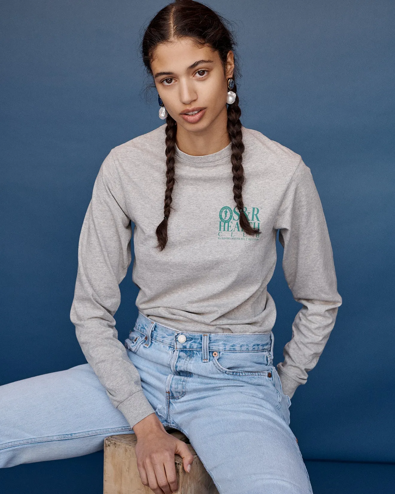 S&R Health Longsleeve - Heather Grey sold by Sporty and Rich product image thumbnail 5