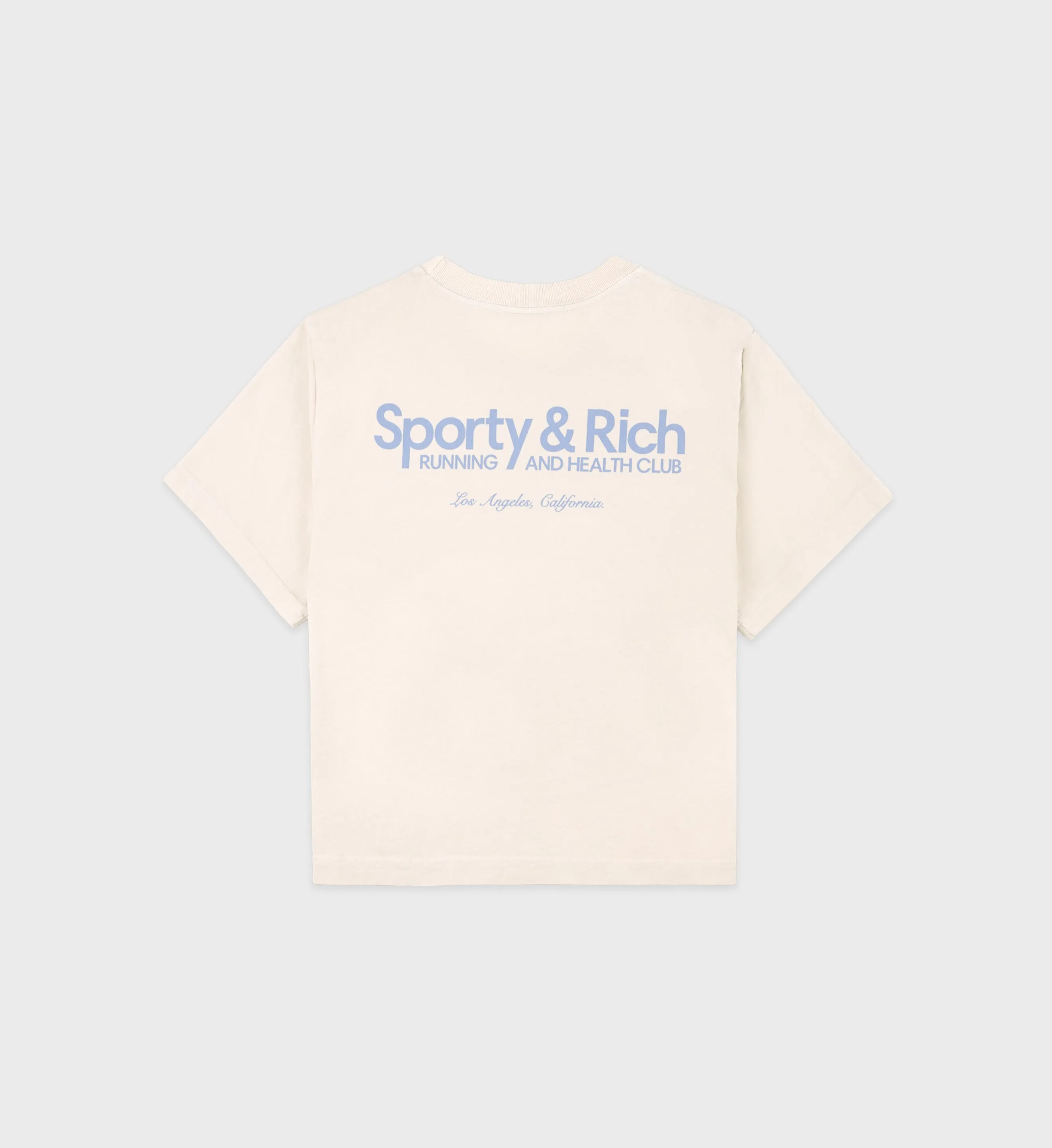 Club Logo Cropped Tee - Cream/Sky Blue sold by Sporty and Rich product image thumbnail 2