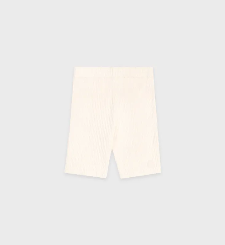 SRHWC Ribbed Biker Short - Cream sold by Sporty and Rich