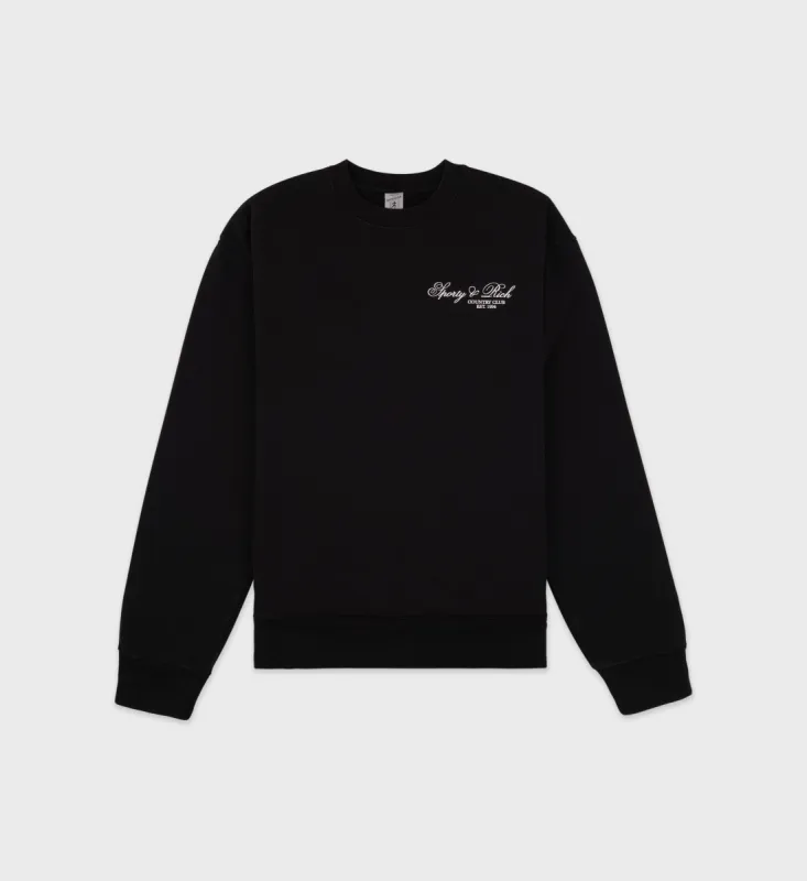 Villa Crewneck - Black/White sold by Sporty and Rich