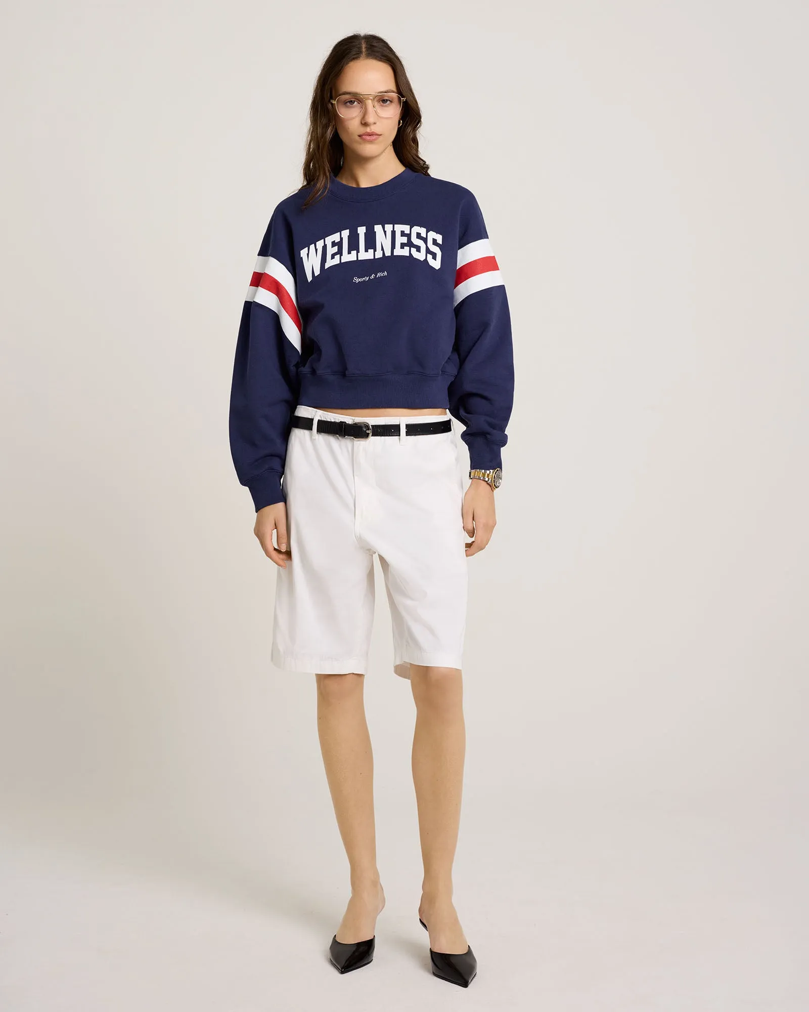 Wellness Ivy Rugby Crewneck - Navy/Red/White sold by Sporty and Rich product image thumbnail 3