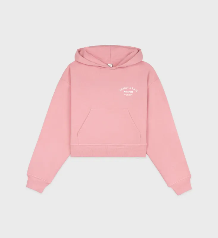 Wellness Studio Cropped Hoodie - Rose sold by Sporty and Rich