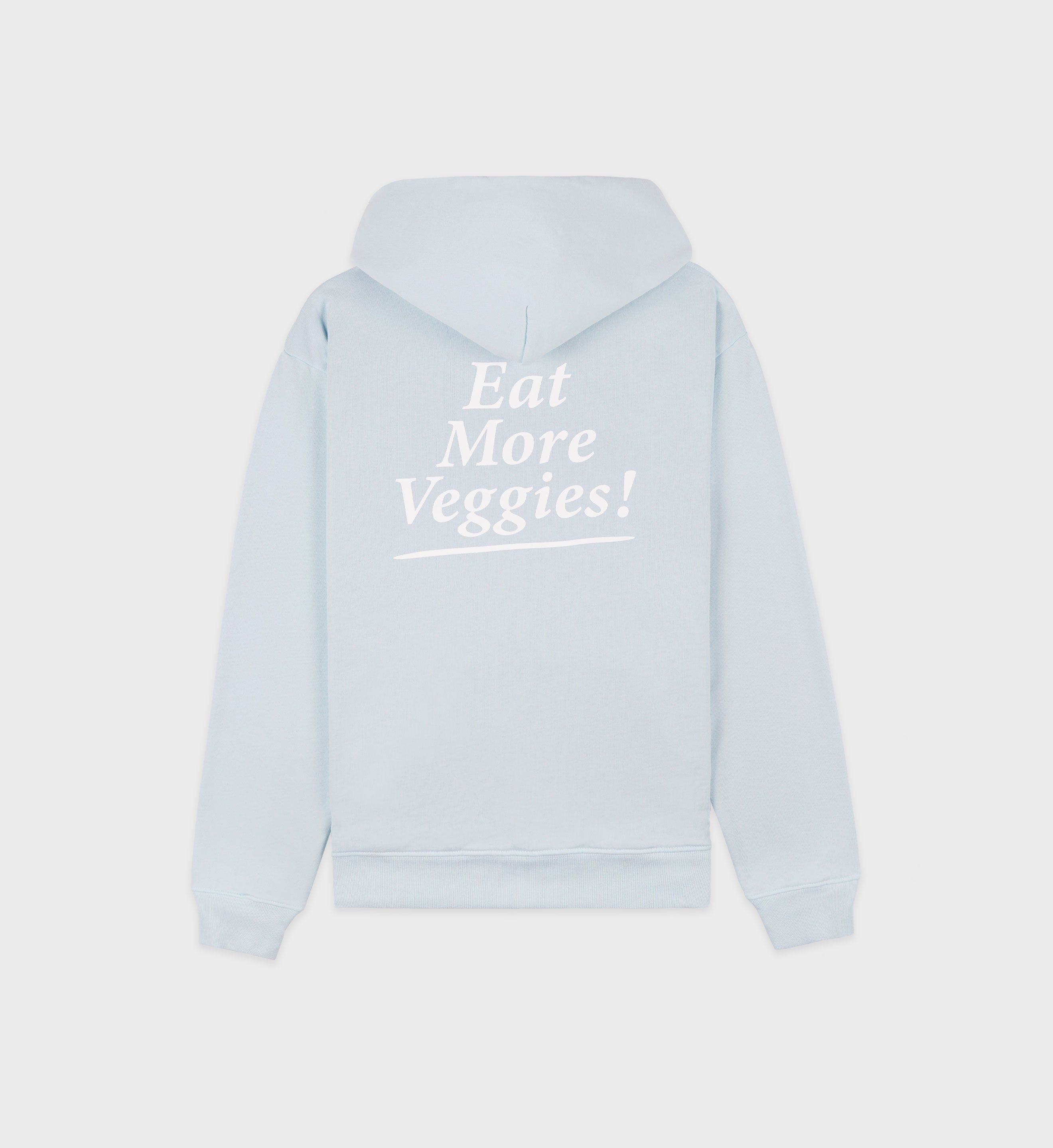 Eat More Veggies Hoodie - Baby Blue/White sold by Sporty and Rich product image thumbnail 2