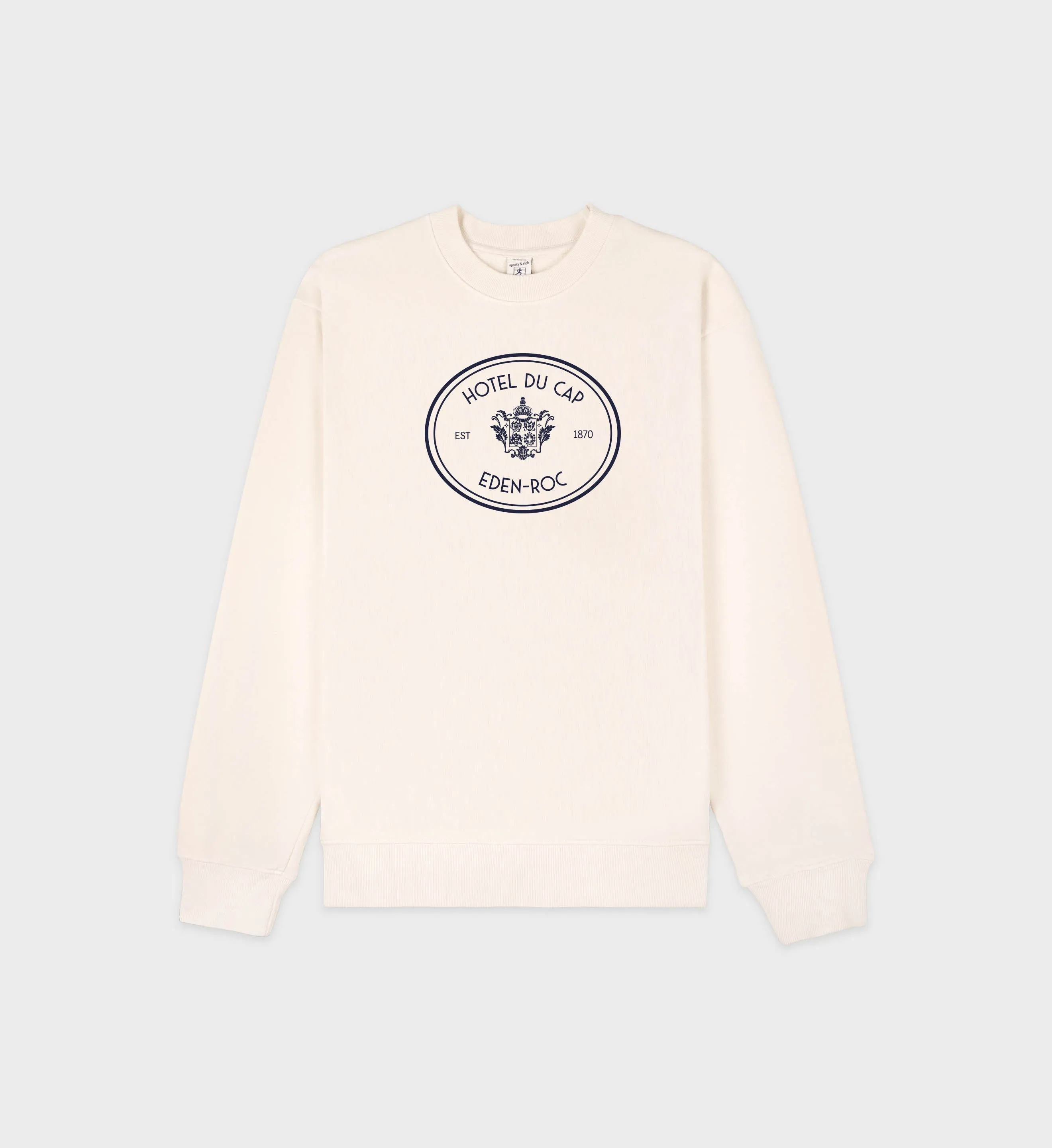 Eden Crest Crewneck - Cream/Navy sold by Sporty and Rich