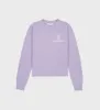 Vendome Cashmere Crewneck - Soft Lilac/White sold by Sporty and Rich