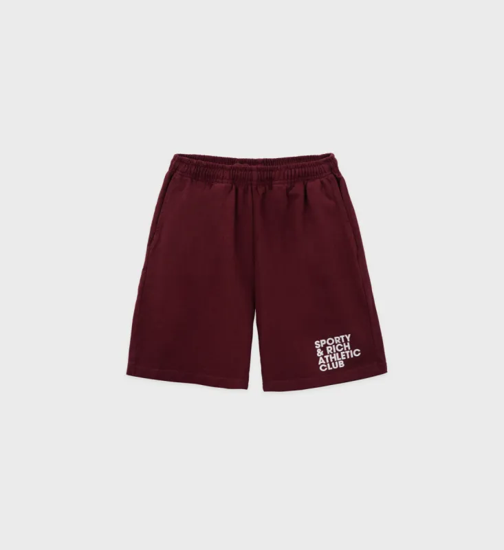 Exercise Often Gym Short - Merlot/White sold by Sporty and Rich