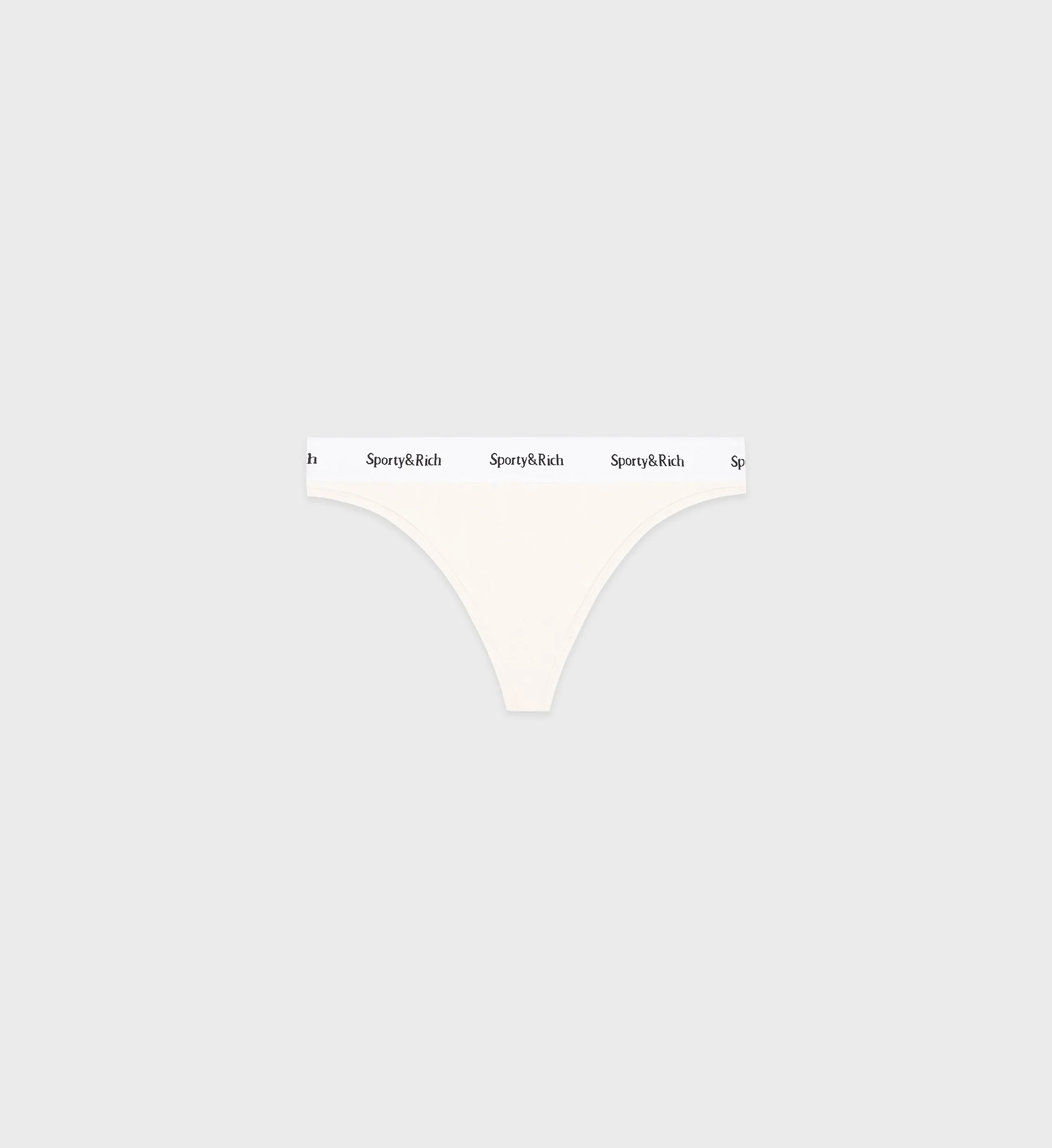 Serif Logo Thong - Cream sold by Sporty and Rich