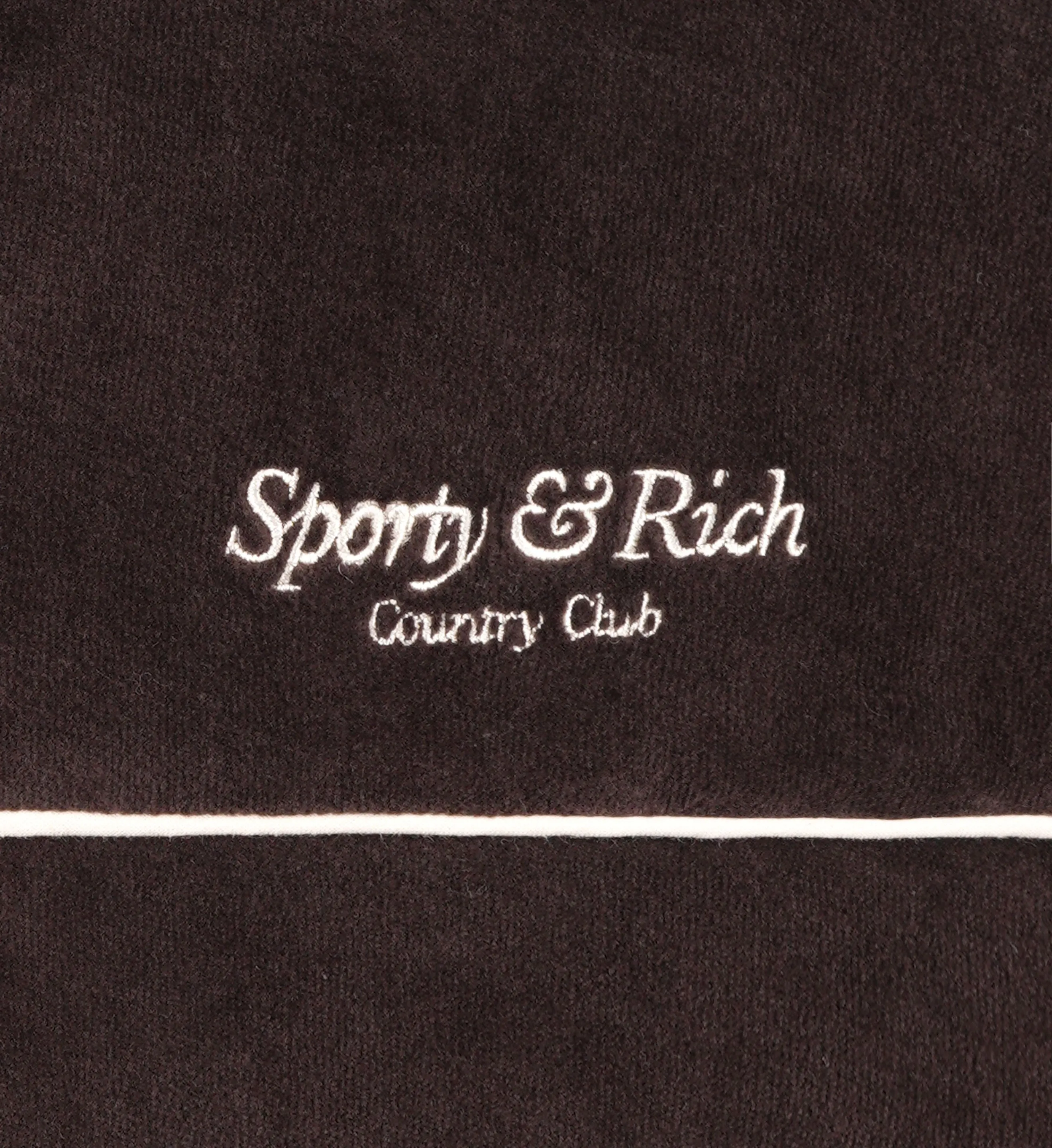 Script Velour Track Jacket - Chocolate/Cream sold by Sporty and Rich product image thumbnail 3