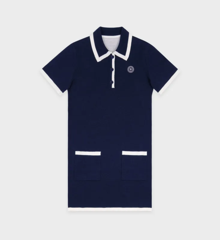 SRHWC Hilary Dress - Navy/Off White sold by Sporty and Rich
