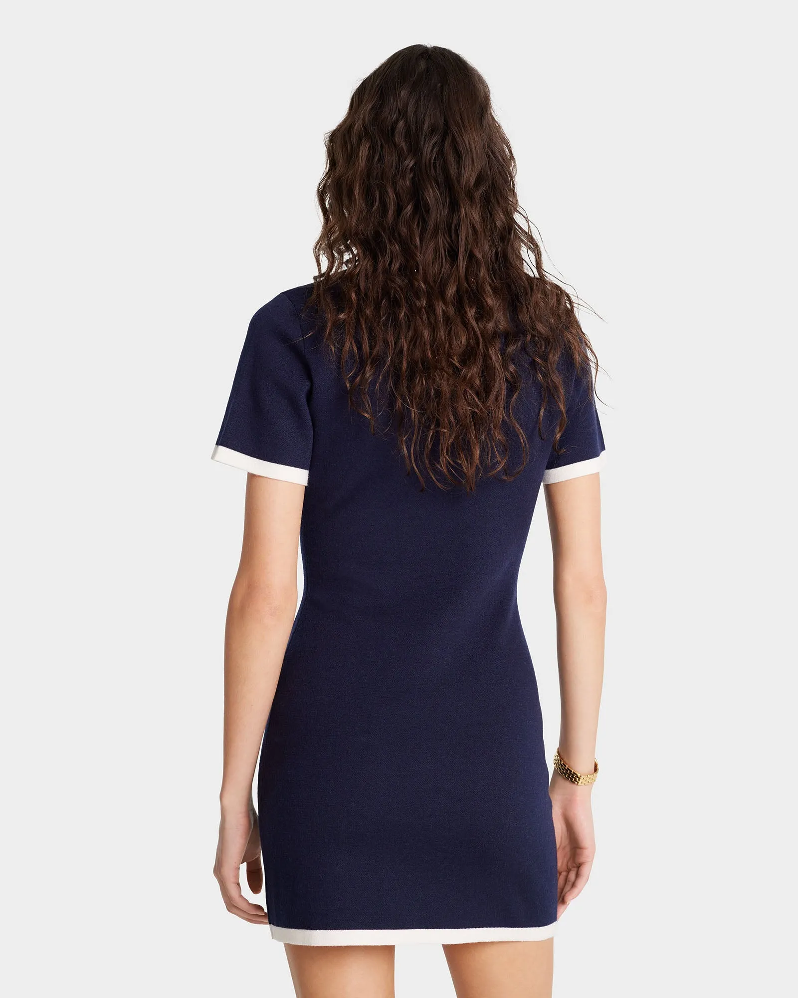 SRHWC Hilary Dress - Navy/Off White sold by Sporty and Rich product image thumbnail 5