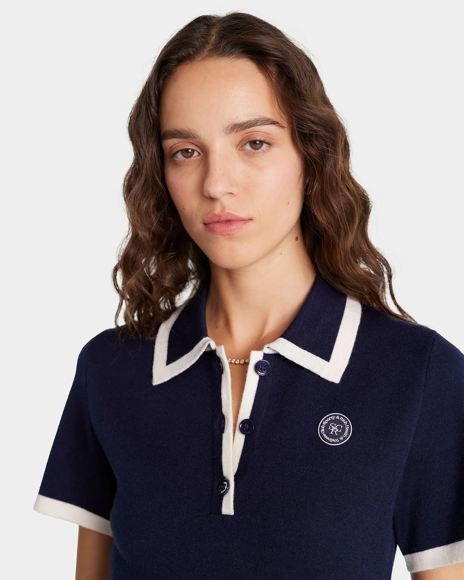 SRHWC Hilary Dress - Navy/Off White sold by Sporty and Rich product image thumbnail 4