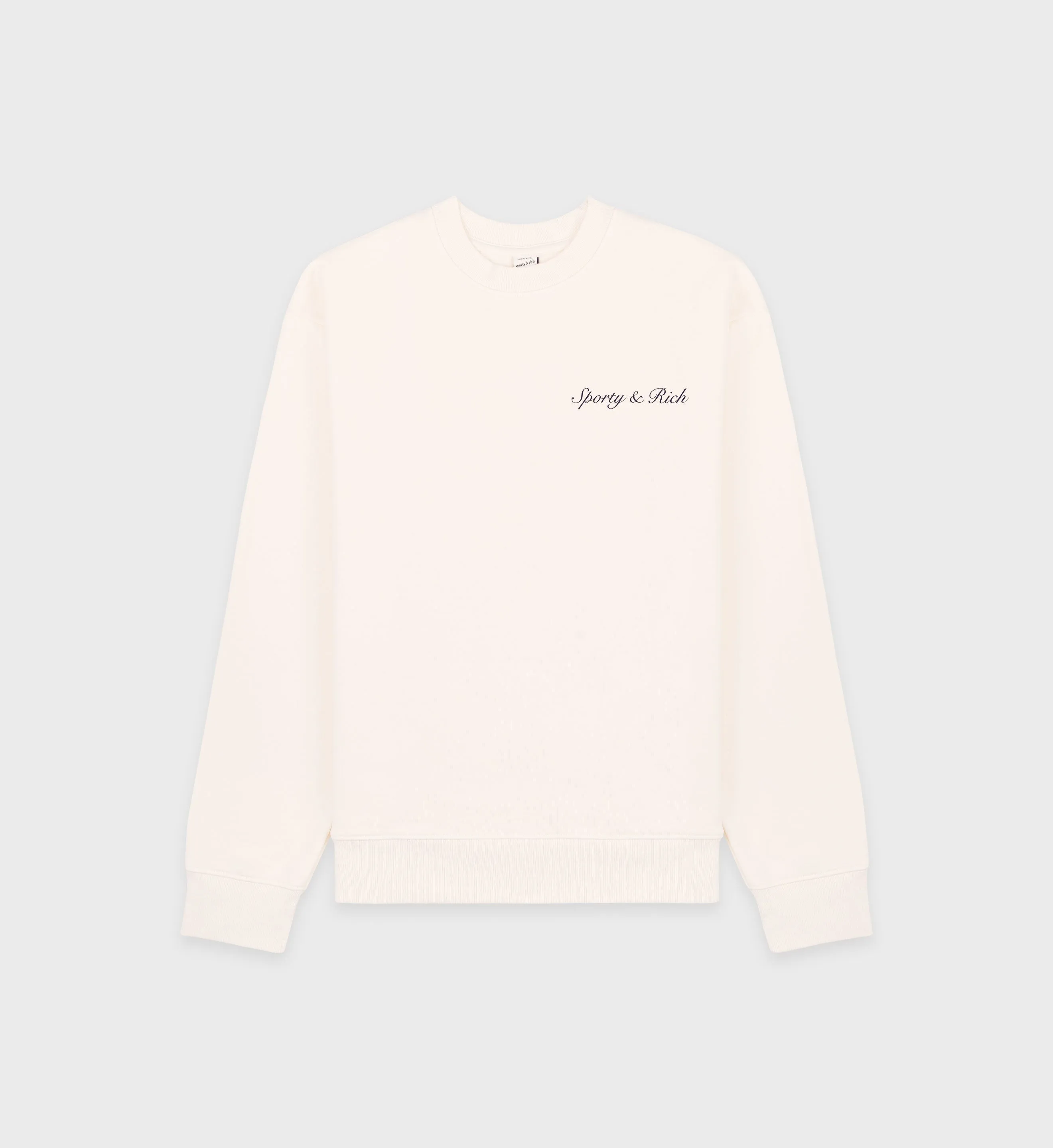 Syracuse Crewneck - Off White/Navy sold by Sporty and Rich