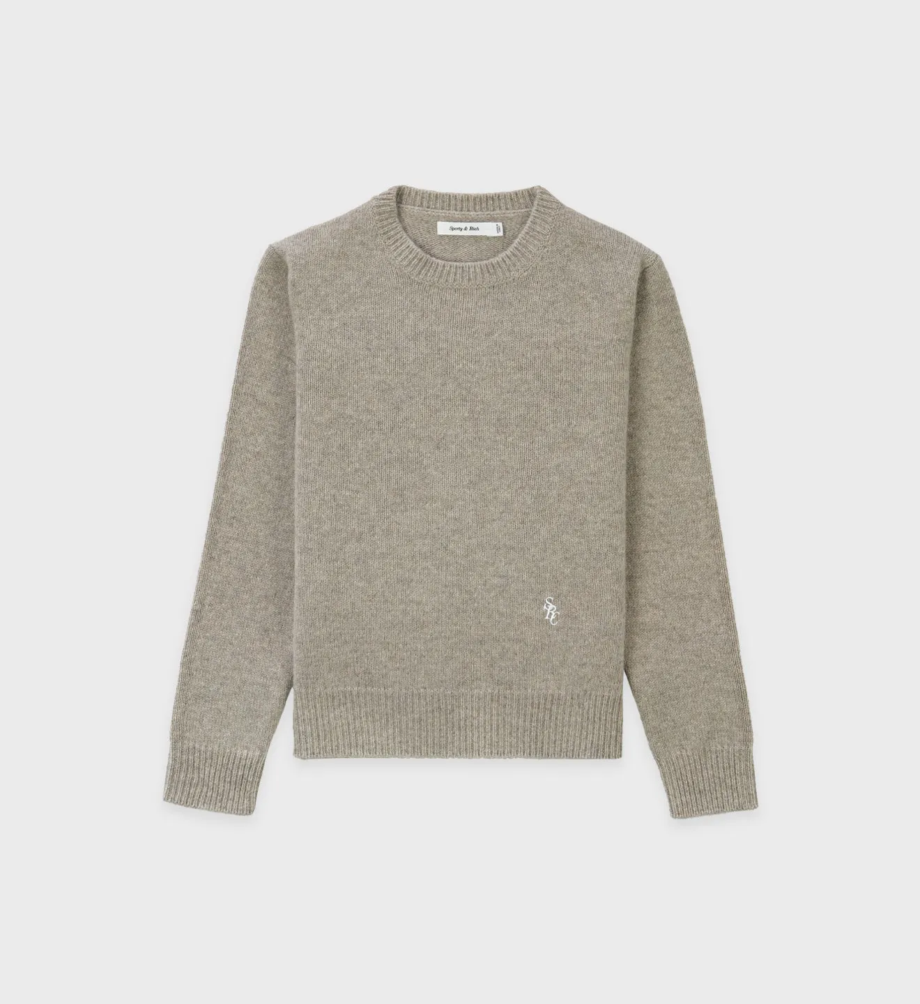 SRC Wool Crewneck - Heather Beige sold by Sporty and Rich