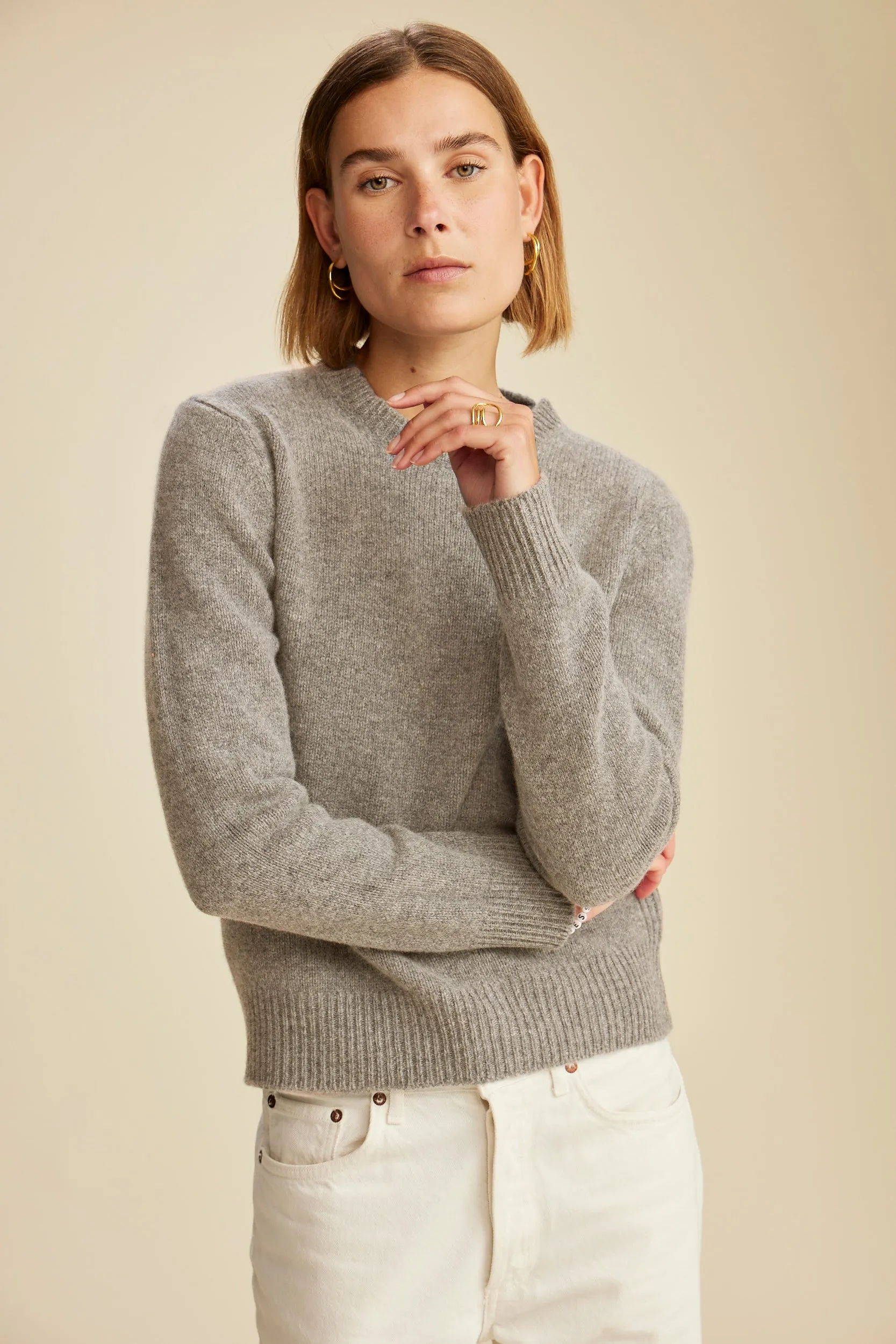 SRC Wool Crewneck - Heather Beige sold by Sporty and Rich product image thumbnail 5