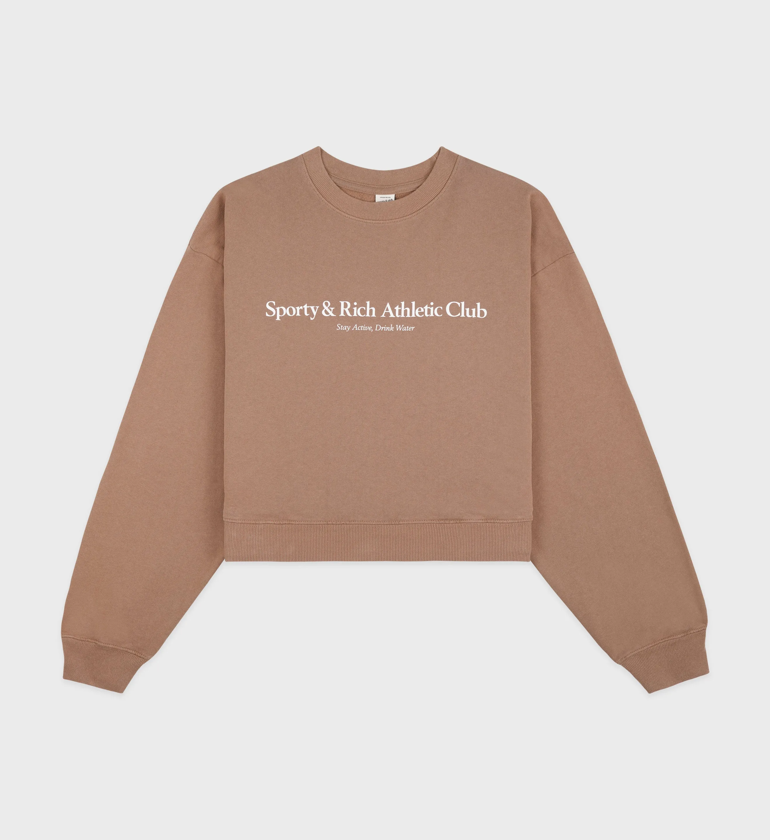 Athletic Club Cropped Crewneck - Cappucino sold by Sporty and Rich