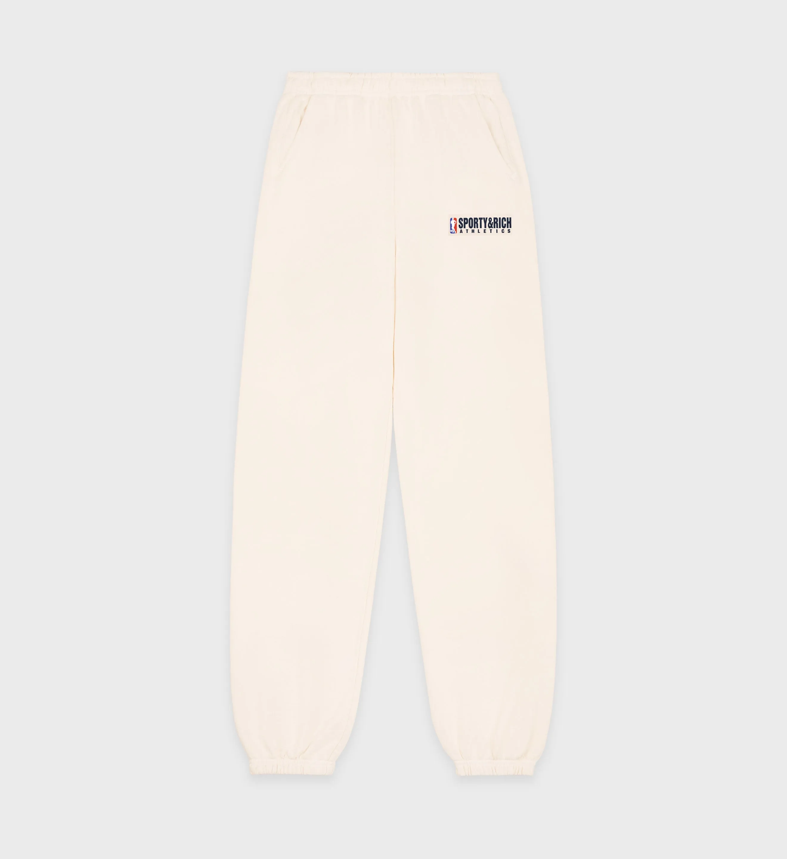 Team Logo Sweatpants - Cream/Navy sold by Sporty and Rich