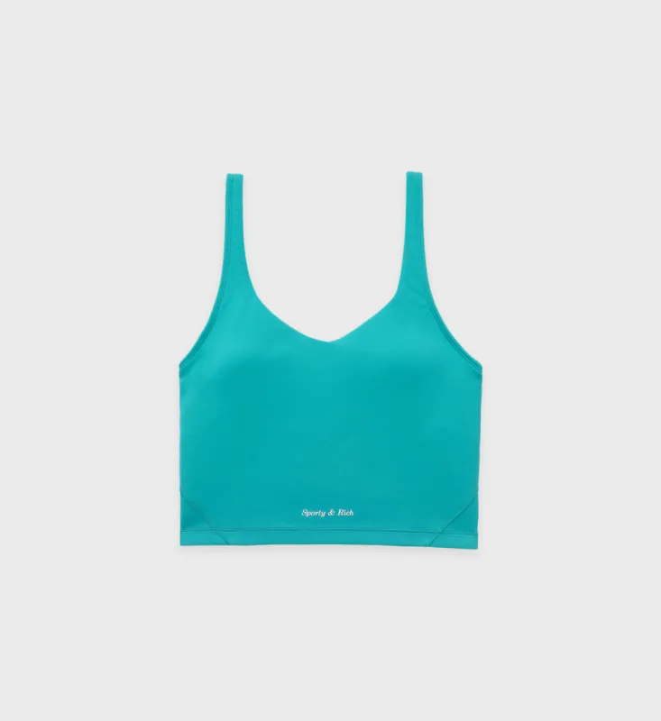 Classic Logo Cropped Tank - Teal sold by Sporty and Rich