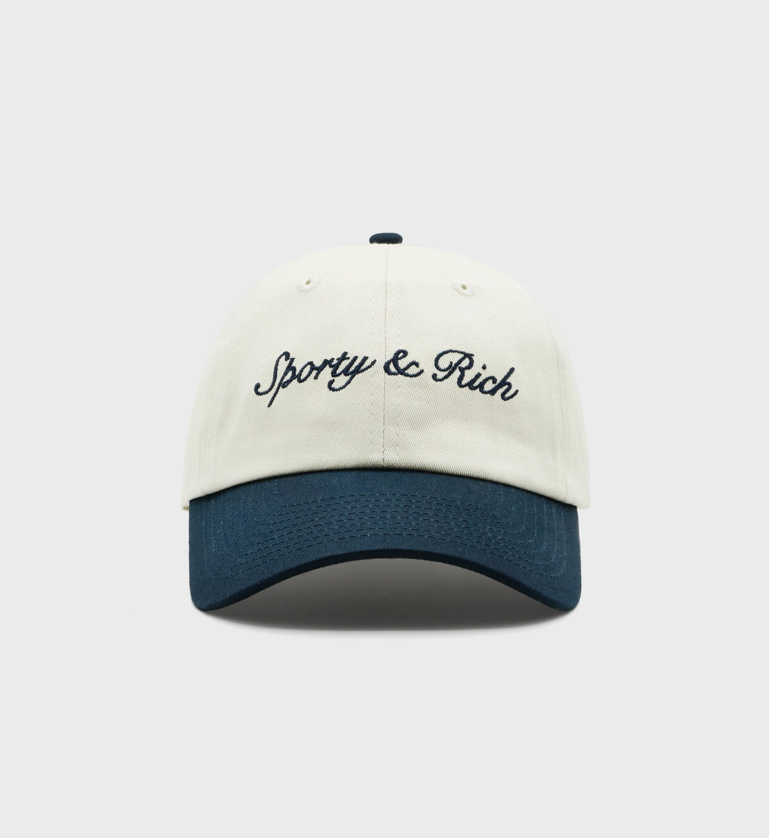 Syracuse Hat - Off White/Navy sold by Sporty and Rich