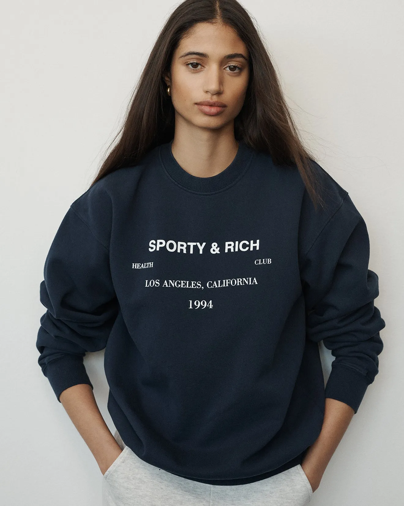 LA Health Club Crewneck - Navy sold by Sporty and Rich product image thumbnail 5