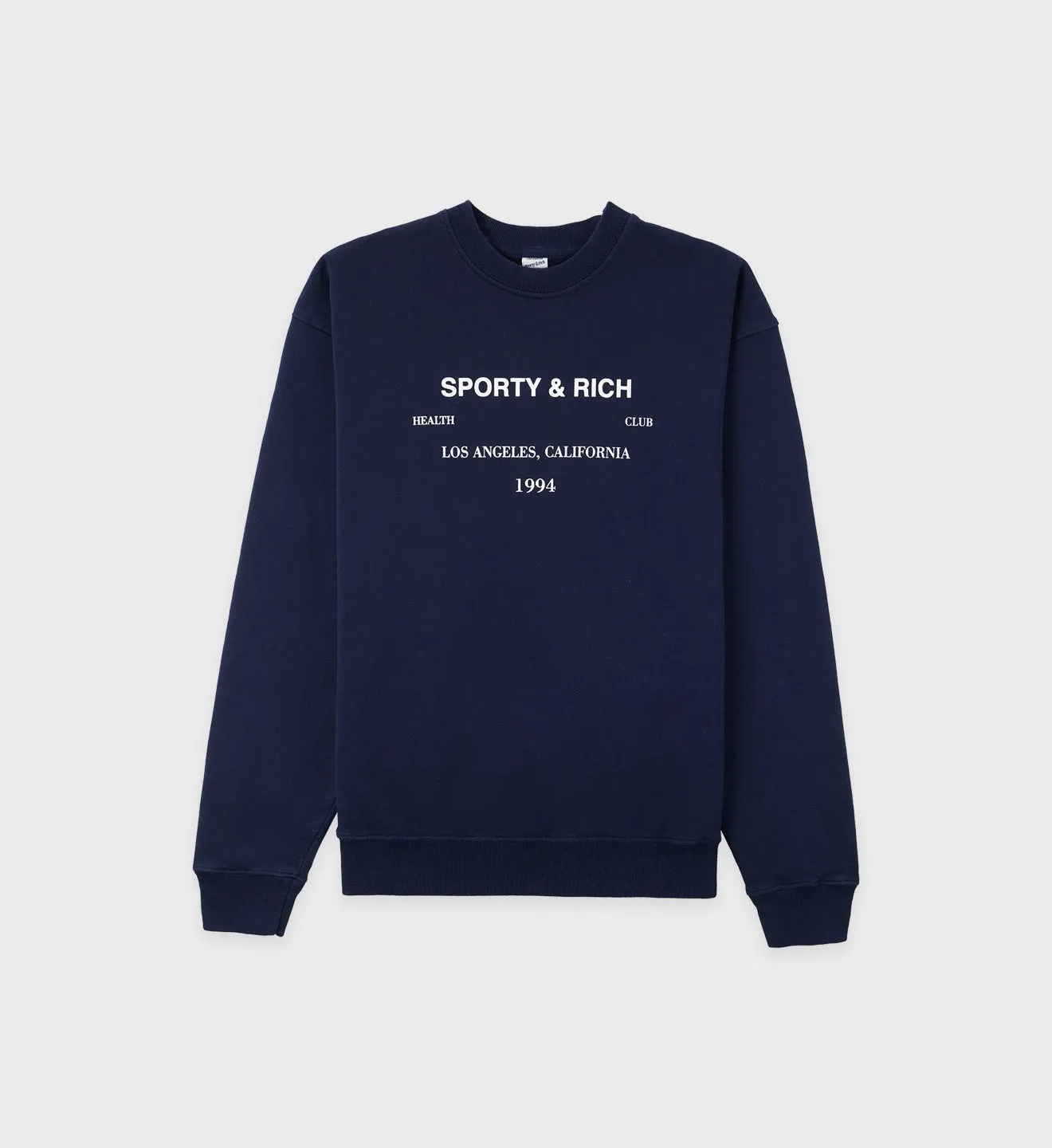 LA Health Club Crewneck - Navy sold by Sporty and Rich
