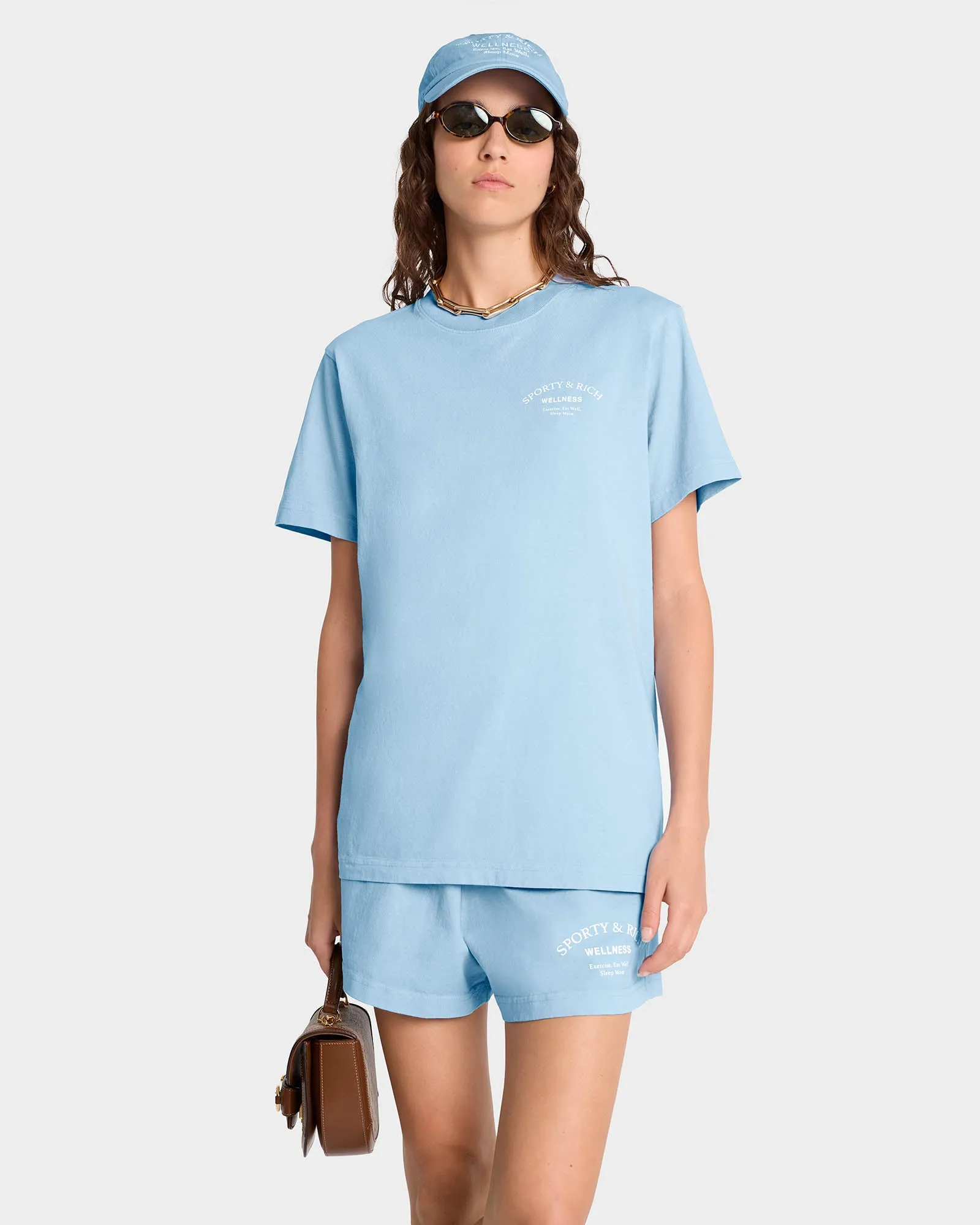 Wellness Studio T-Shirt - Sky Blue/White sold by Sporty and Rich product image thumbnail 4