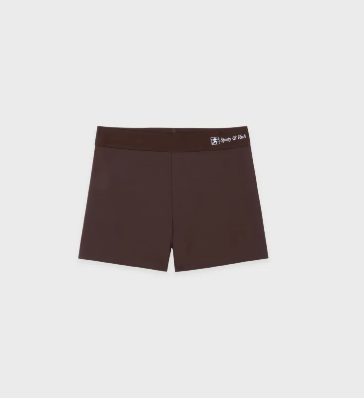 Runner Script Active Short - Chocolate/White sold by Sporty and Rich