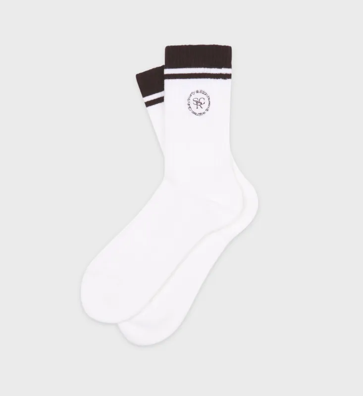 SRHWC Socks - White/Chocolate sold by Sporty and Rich