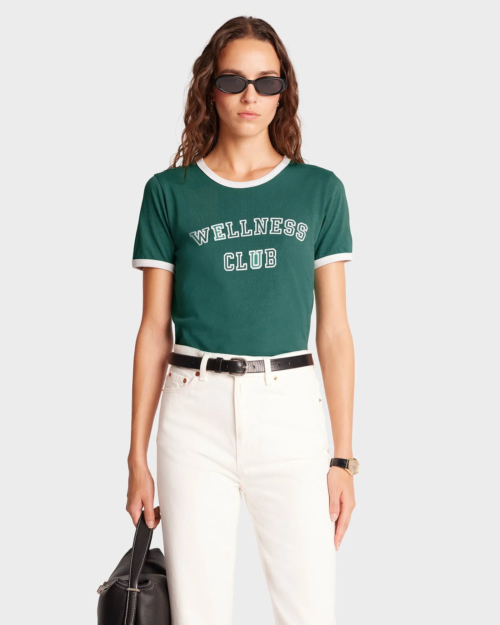 Wellness Club Ringer Tee - Alpine/White sold by Sporty and Rich product image thumbnail 4