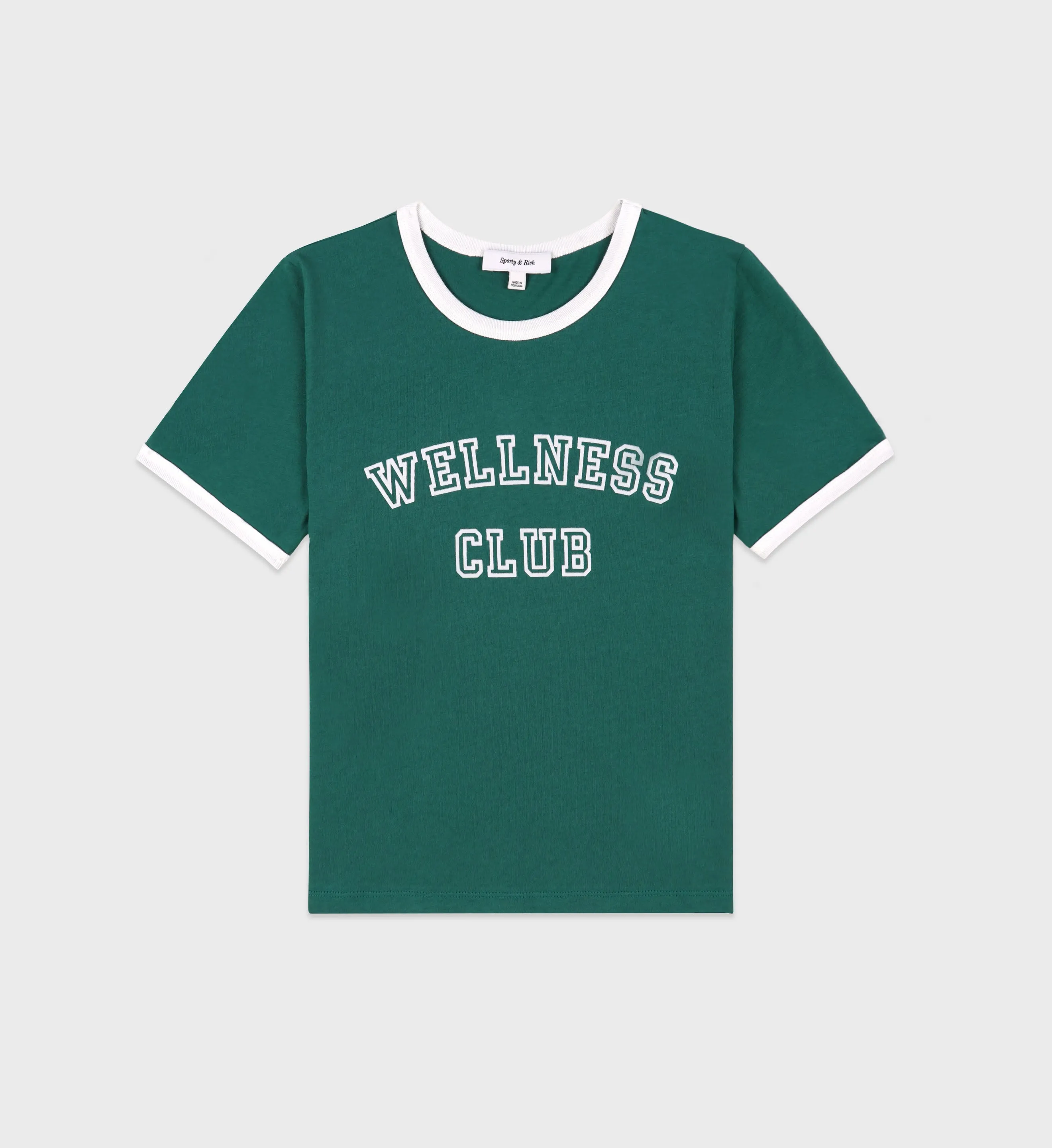 Wellness Club Ringer Tee - Alpine/White sold by Sporty and Rich