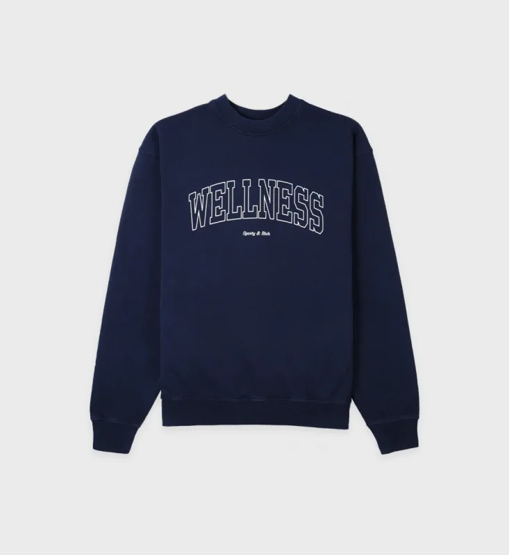Wellness Ivy Crewneck - Navy sold by Sporty and Rich