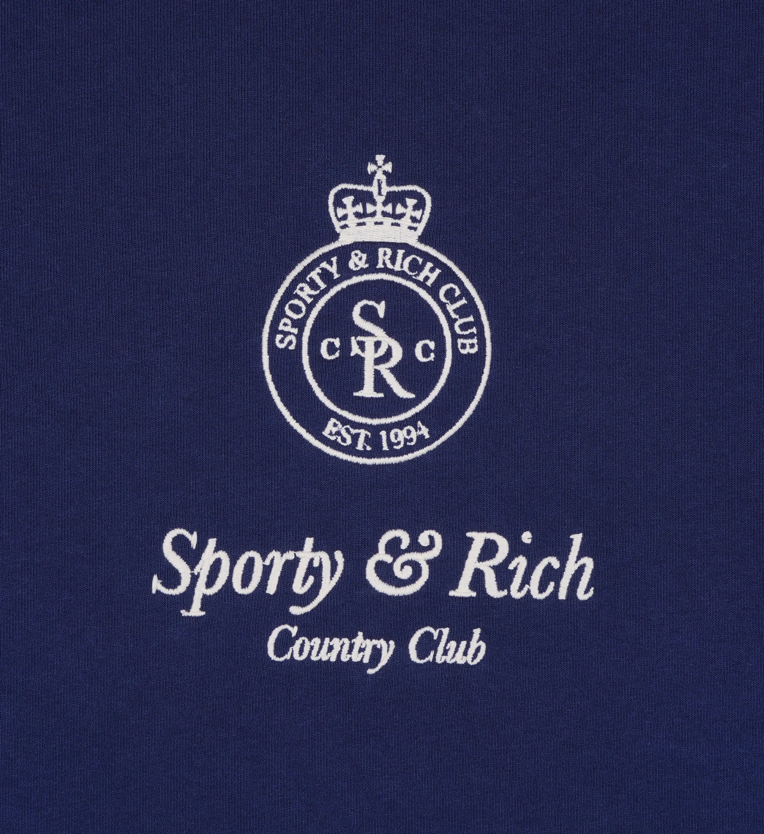 Crown Embroidered Crewneck - Navy/Cream sold by Sporty and Rich product image thumbnail 3