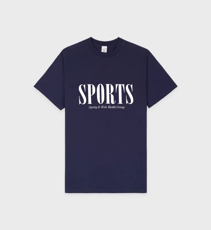 Sports T-Shirt - Navy/White sold by Sporty and Rich