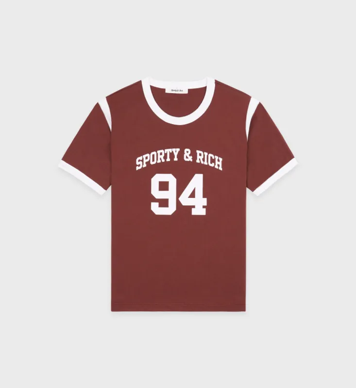 SR 94 Sports Tee - Maroon/White sold by Sporty and Rich